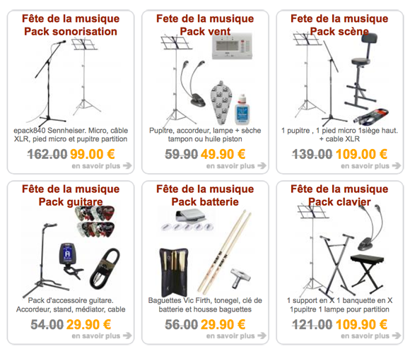 bon plans fete de la musique, promotion fete de la musique, prix promo fete de la musique
