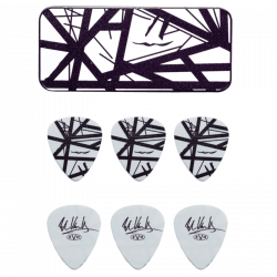 DUNLOP - Boîte de 6 médiators, Black/White, 0,60mm