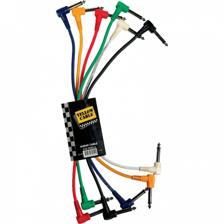 YELLOW CABLE LOT 6 CABLES RACCORD 30 CM