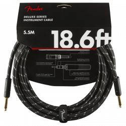 Fender - Câble Deluxe Series Instrument Cable, Straight/Straight, 18.6', Black Tweed
