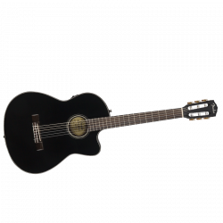 Fender - Guitare Electro Acoustique CN-140SCE Nylon Thinline, Walnut Fingerboard, Black