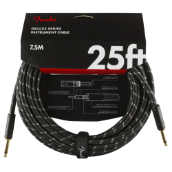 Fender - Câbles Deluxe Series Patch (2-Pack), Angle/Angle, 6", Black Tweed