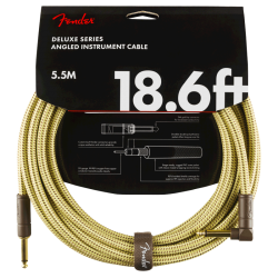 Fender - Câble Deluxe Series Instrument Cable, Straight/Angle, 18.6', Tweed