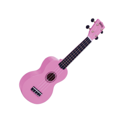 Mahalo - Ukulélé Rainbow Soprano rose brillant + housse - GMH MR1-PK