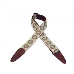 Levy's - Courroie 5cm, tissu avec dos cuir et motif Dakota - Design 002