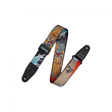 Levy's - Sangle 5cm, polyester, embout cuir, avec motifs - Design 124