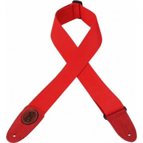 Levy's - Sangle 5 cm, coton, avec logo en cuir - Rouge