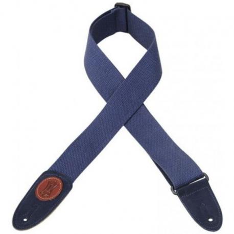 Levy's - Sangle 5 cm, coton, avec logo en cuir - Navy