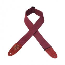 Levy's - Sangle 5 cm, coton, avec logo en cuir - Burgundy