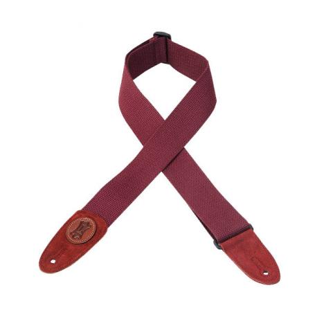 Levy's - Sangle 5 cm, coton, avec logo en cuir - Burgundy