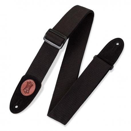 Levy's - Sangle 5 cm, coton, avec logo en cuir - Noir
