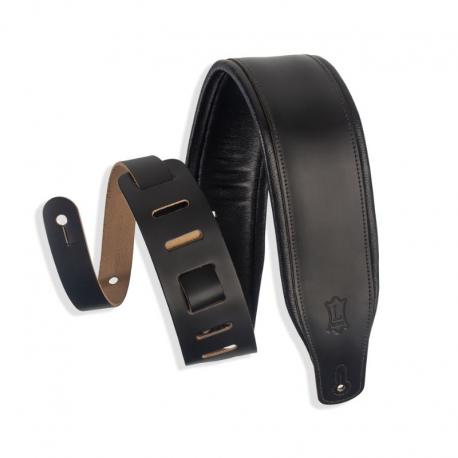 Levy's - Sangle cuir 6,4 cm, rembourrée, avec rebord de confort - Black