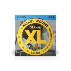 D'Addario - Cordes en nickel pour guitare électrique D'Addario EXL125, Super Light Top/Regular Bottom, 9-46