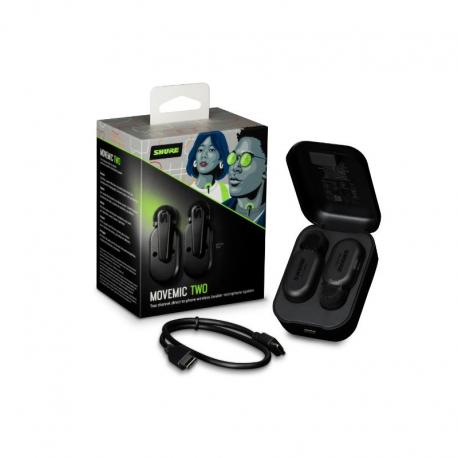 Shure - 2 Micros Cravate sans fil et boîtier de charge - MV-TWO-Z6