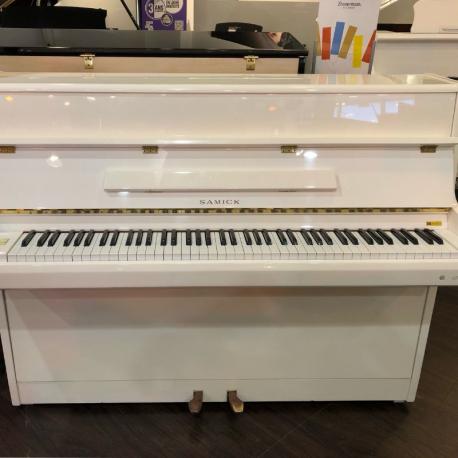 Samick - Piano droit S108 Blanc Brillant - Occasion