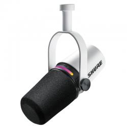 Shure - Micro de podcast XLR & USB-C Blanc MV7+ - SSE MV7+-W