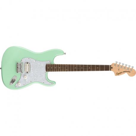 Squier - Guitare Electrique FSR Affinity Series Stratocaster HHT, touche en laurier, pickguard nacré blanc, vert surf