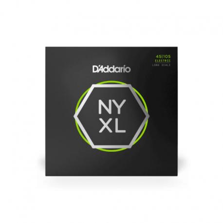D'addario - Cordes pour basse NYXL45105 filet nickel, aiguës Light / graves Medium, 45-105, diapason long
