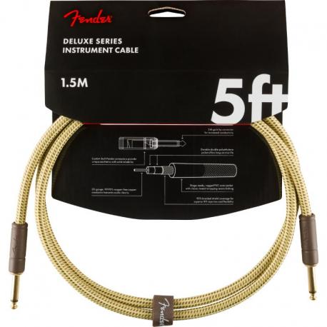 Fender - Câble Instrument Deluxe Series Instrument Cable, Straight/Straight, 1,5m, Tweed
