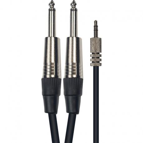 Yellow Cable - Câble Audio Mini j. stéréo/2 j. mono mâle 3m