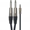 Yellow Cable - Câble Audio Mini j. stéréo/2 j. mono mâle 3m