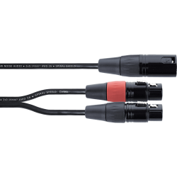 Cordial - Câble bretelle XLR mâle /2 XLR femelles - 0.3m