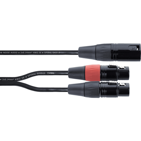 Cordial - Câble bretelle XLR mâle /2 XLR femelles - 0.3m