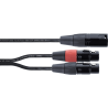Cordial - Câble bretelle XLR mâle /2 XLR femelles - 0.3m