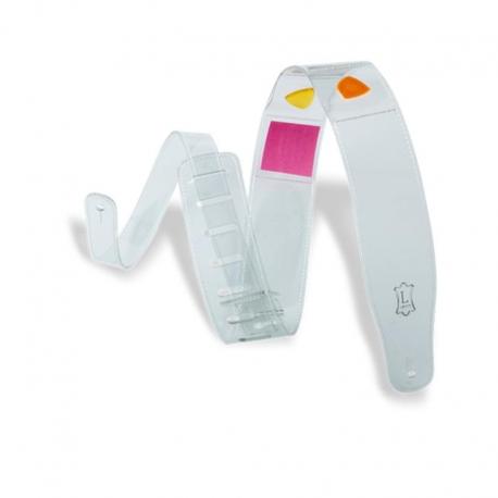 Levy's - Sangle 6,4 cm, vinyle transparent avec poche personnalisable - Clear