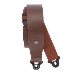 D'Addario - Sangle en cuir Comfort Auto Lock pour guitare, Marron