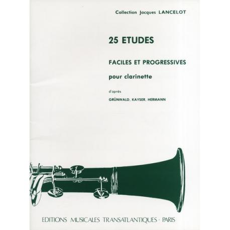 25 Etudes Faciles Et Progressives D’Apres Grunwald – LANCELOT JACQUES