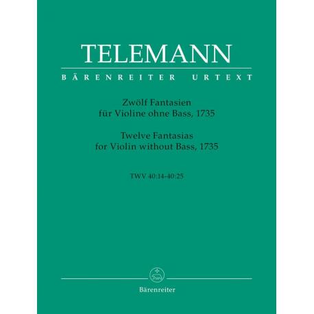12 Fantasien Für Violine Ohne Bass, 1735 TELEMANN GEORG PHILIPP