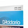 D'Addario Cordes en bronze phosphoreux pour guitare acoustique 12 cordes D'Addario EJ38, Light, 10-47