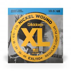 D'Addario Cordes en nickel pour guitare électrique D'Addario EXL110+, Regular Light Plus, 10.5-48