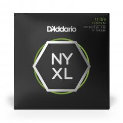 Cordes pour guitare électrique D'Addario NYXL1156 filet nickel, aiguës Medium / graves Extra-Heavy, 11-56