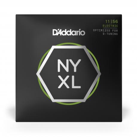 Cordes pour guitare électrique D'Addario NYXL1156 filet nickel, aiguës Medium / graves Extra-Heavy, 11-56