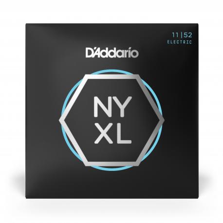 Cordes pour guitare électrique D'Addario NYXL1152 filet nickel, aiguës Medium / graves Heavy, 11-52