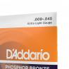 D'Addario Cordes en bronze phosphoreux pour guitare acoustique 12 cordes D'Addario EJ41, Extra Light, 9-45