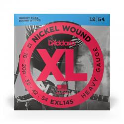 D'Addario - Cordes en nickel pour guitare électrique EXL145 Heavy 12-54 3ème corde en acier pur