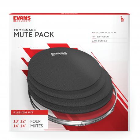 EVANS - Pack de sourdines SoundOff, Fusion (10", 12", 14", 14")