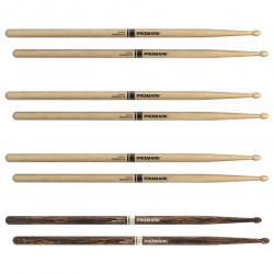 ProMark - Baguettes Rebound 5A Hickory, Olive Acorn, lot de 4 paires dont une en FireGrain