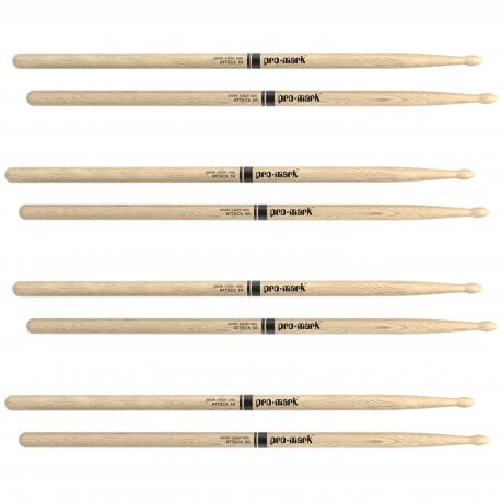 ProMark - Baguettes Classic Attack 5A Chêne Shira Kashi, Olive Ovale, lot de 4 paires