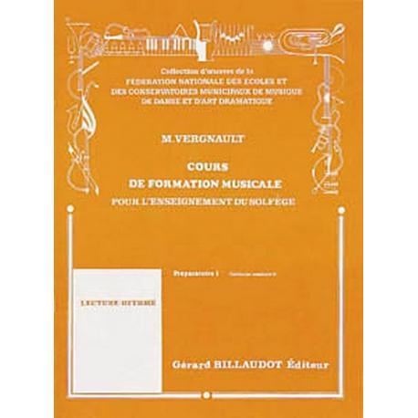 Cours De Formation Musicale Pour L’Enseignement Du Solfège Preparatoire 1 VERGNAULT MICHEL