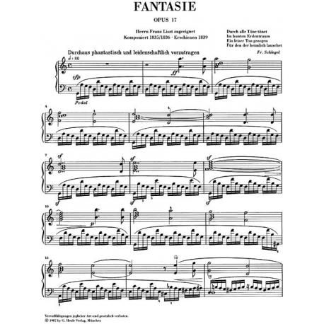 Fantasy C Major Op. 17 SCHUMANN ROBERT