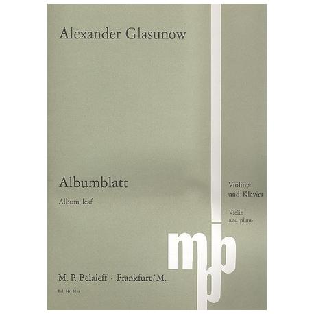 Album Leaf GLAZOUNOV ALEXANDER